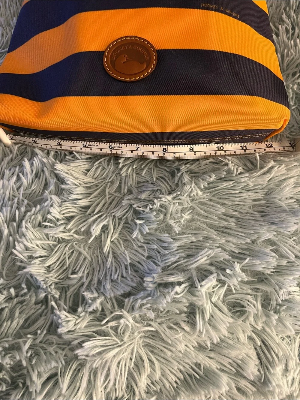 Dooney & Burke Crossbody Bag EUC Orange/ Navy Stripe